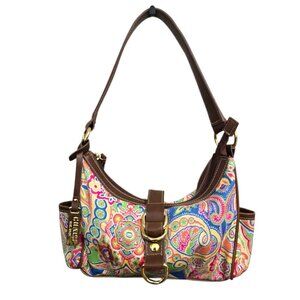 Chaps Milano Paisley Floral Mini Hobo Shoulder Purse